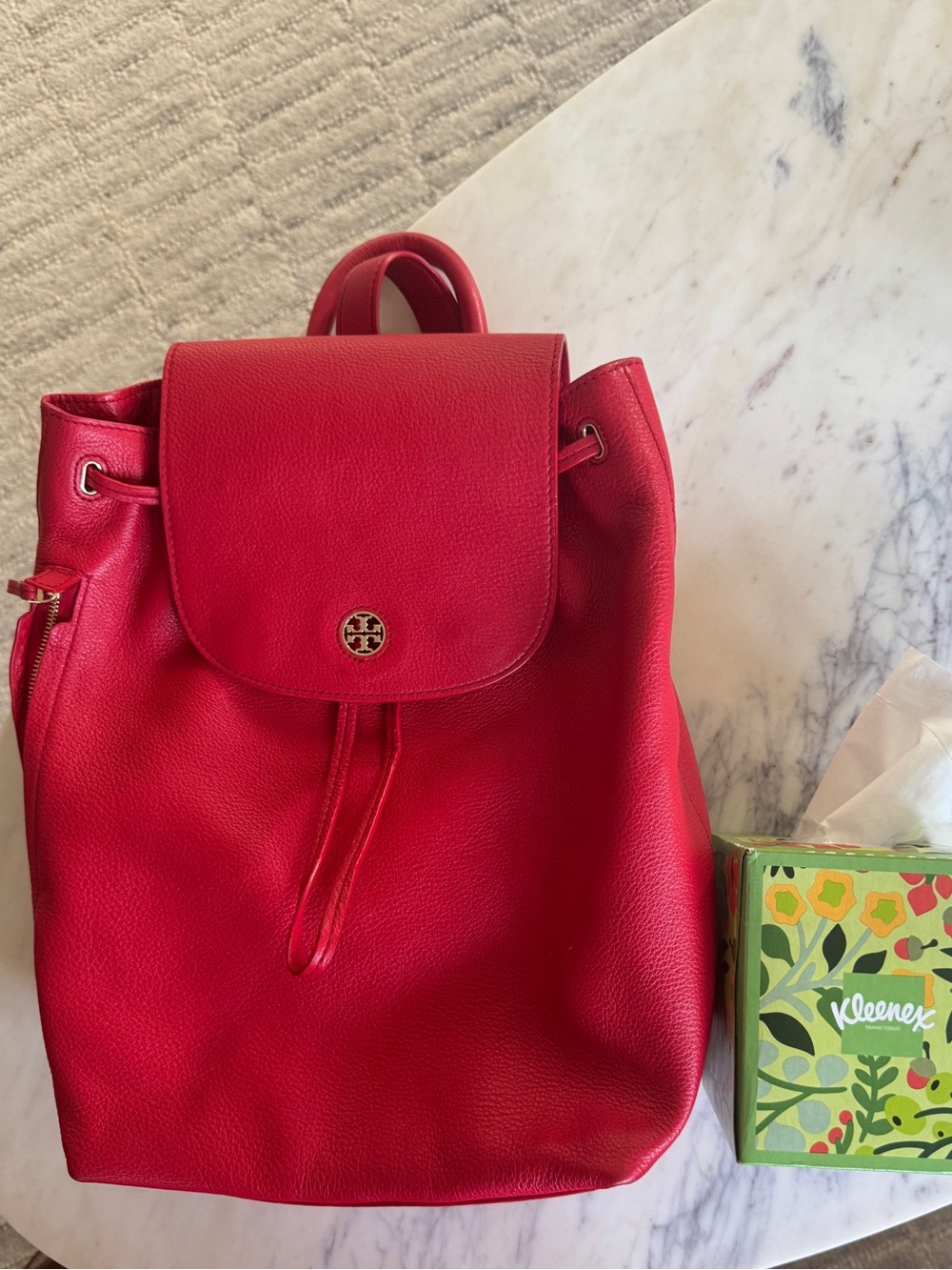 Tory burch Red Leather backpack